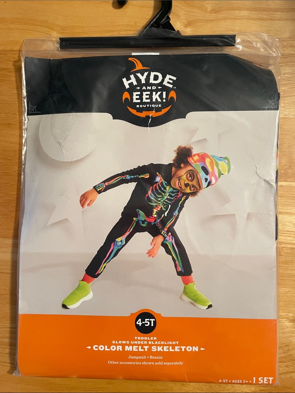 Target Toddler Rainbow Melt Skeleton Jumpsuit with Beanie 4/5T NWT